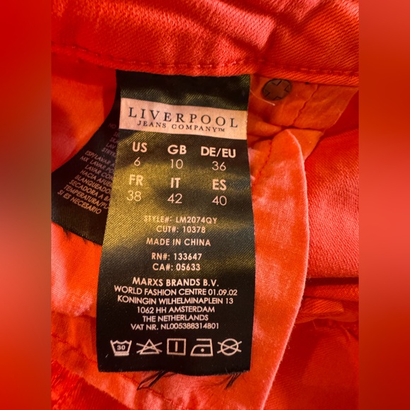Liverpool Coral Women Capri Cropped Jeans 6/28 - Picture 6 of 7